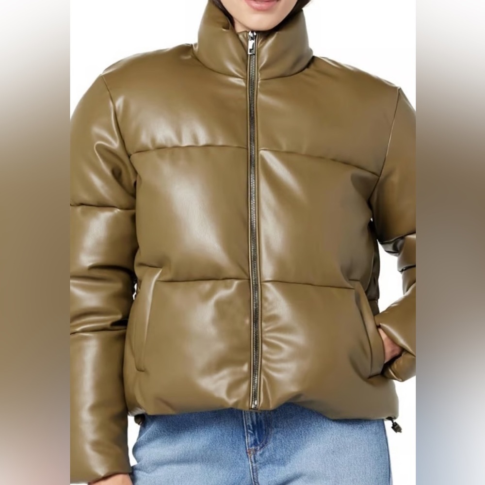 Women's Olive Puffer Jacket